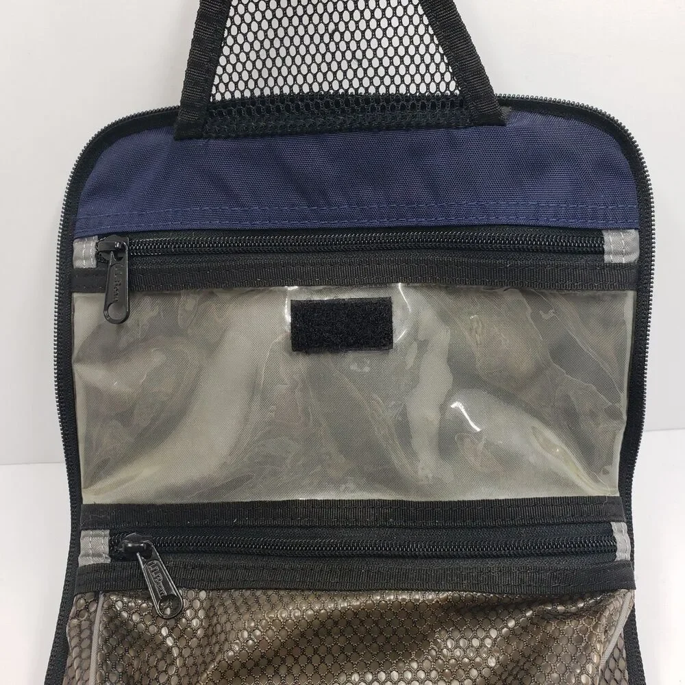 L.L.Bean Personal Organizer Hanging Travel Toiletry Bag Navy Blue Medium Unisex